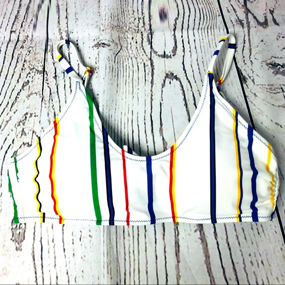 Derek Lam Other - Derek Lam Rainbow Stripe Bralette Bikini Top Med